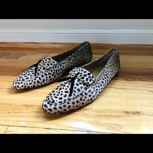 NEW J Crew Calf Hair Leopard Spotted Loafers 10